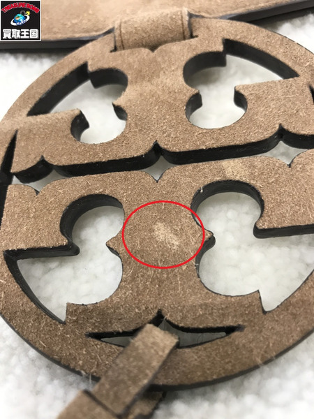 Tory Burch ショルダーバッグ ボア レザー 白茶