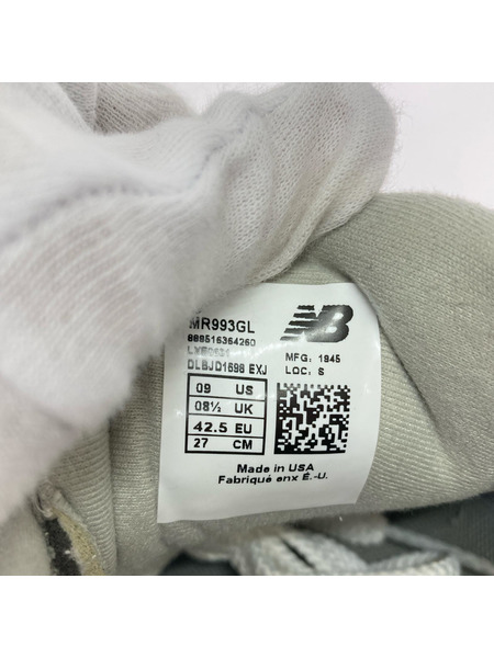 NEW BALANCE スニーカー MR993GL グレー(27.0cm)