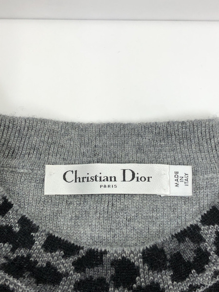 Christian Dior レオパード カシミヤ×ナイ
