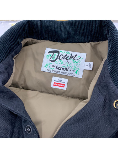 Supreme ダウンジャケット ×Schott Canvas Down Trucker Jacket