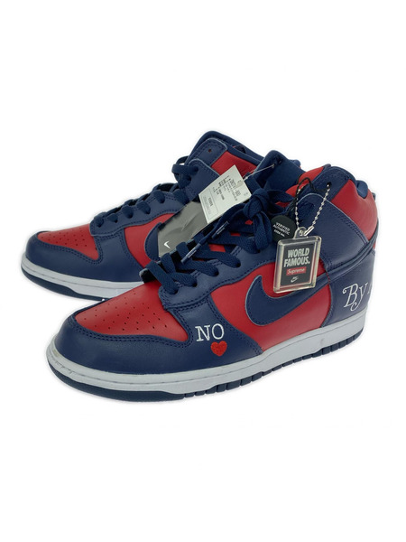 NIKE スニーカー SUPREME DUNK HIGH BY ANY MEANS NAVY