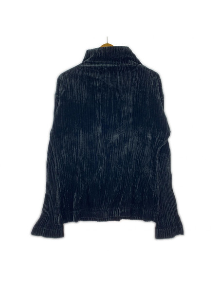 ISSEY MIYAKE 長袖Tシャツ・カットソー  ハイネック プリーツカットソー ブラック