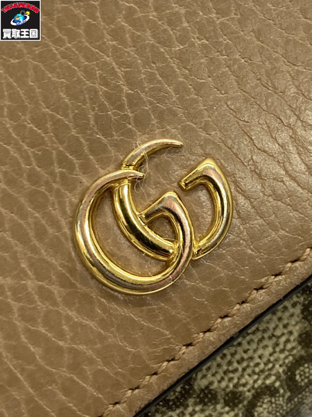 GUCCI GGマーモント 三つ折り財布 ベージュ