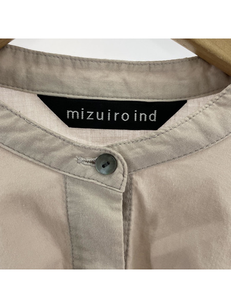 mizuiroind ピンタックパフスリーブシャツ ベージュ系[値下]