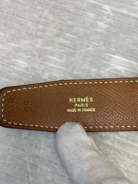 HERMES コンスタンスH レザーベルト 黒×金[値下]