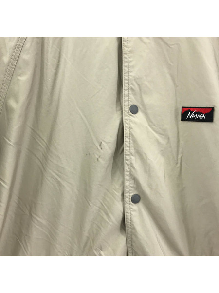 NANGA リブカラー ロゴ コーチジャケット ベージュ (XL)[値下]