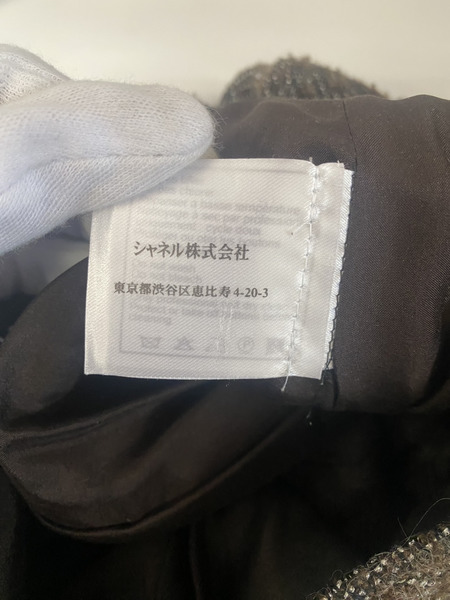 CHANEL ツイードウールスカート 茶 (36)　シャネル
