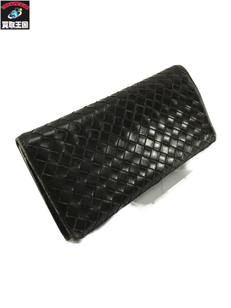 Bottega Venetta長財布 イントレチャート 茶