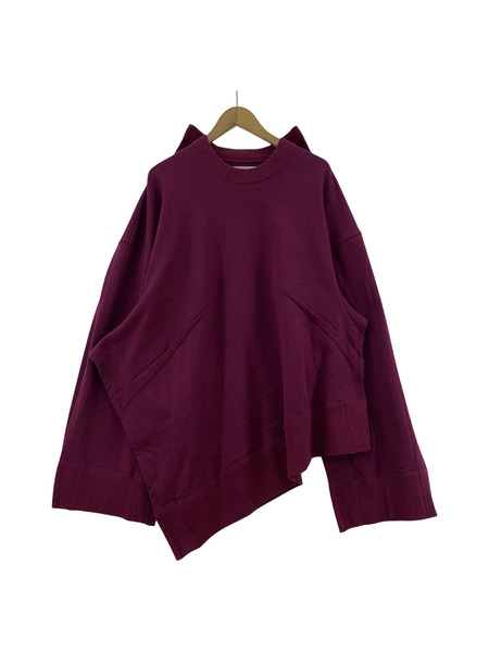 BASEMARK 23AW Asymmetry Sweats Purple アシンメトリースウェット M 23BF28[値下]