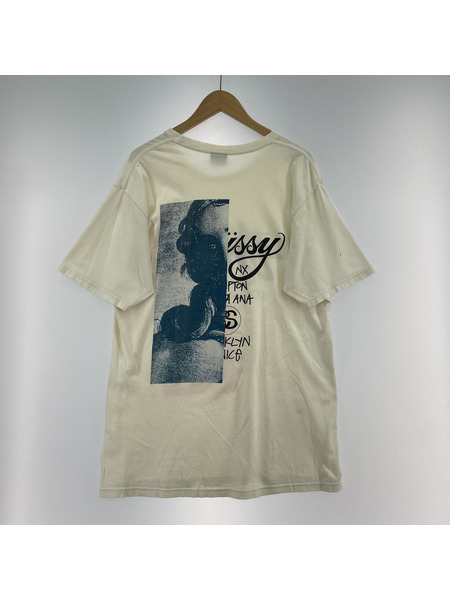STUSSY 半袖Tシャツ・カットソー ビーナス誕生Tシャツ(L)白赤黒