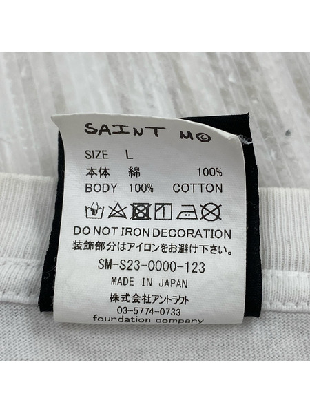 SAINT MICHAEL DS-SS TEE WHITE QN プリントTee L ホワイト