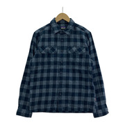 patagonia 長袖シャツ チェック 紺（S）