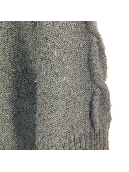 LIMI feu カーディガン Vネックケーブルニット 黒