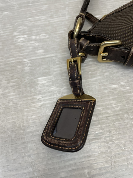 PRADA ロゴジャガード ショルダーバッグ 茶[値下]