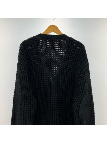 Supreme カーディガン 21AW Waffle Knit Cardigan 黒 (M)