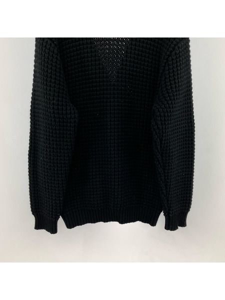 Supreme カーディガン 21AW Waffle Knit Cardigan 黒 (M)