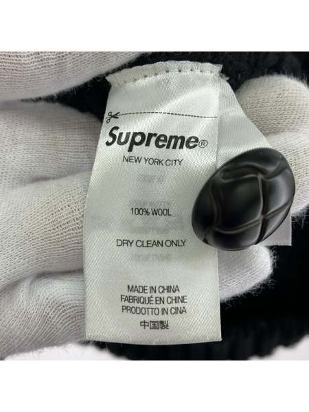 Supreme カーディガン 21AW Waffle Knit Cardigan 黒 (M)
