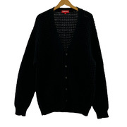 Supreme カーディガン 21AW Waffle Knit Cardigan 黒 (M)