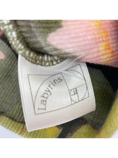 labyrins ニットキャップ スイレン 総柄 ビーニー