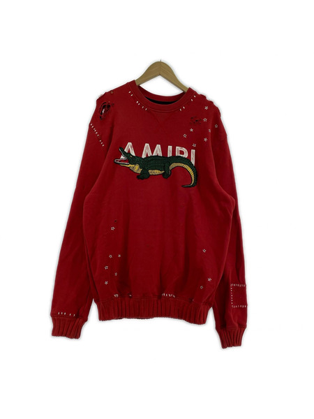AMIRI スウェット・トレーナー アリゲーター レッド
