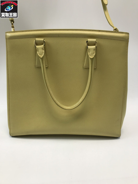 PRADA プラダ B2411M サフィアーノルクス トートバッグ 2WAY イエロー ショルダーバッグ
