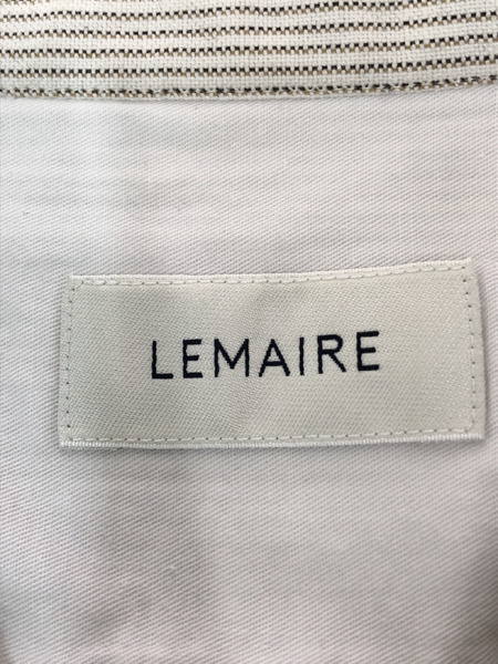 LEMAIRE ストライプ スタンドカラーシャツ 白 [値下]