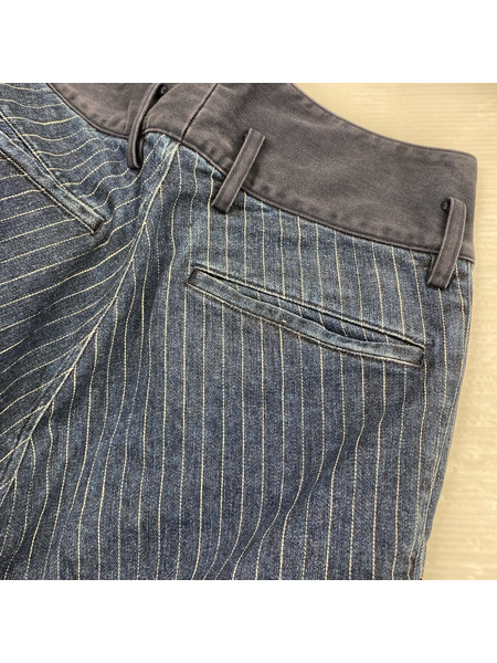 LIMI feu ストライプサルエルデニムパンツ S インディゴ