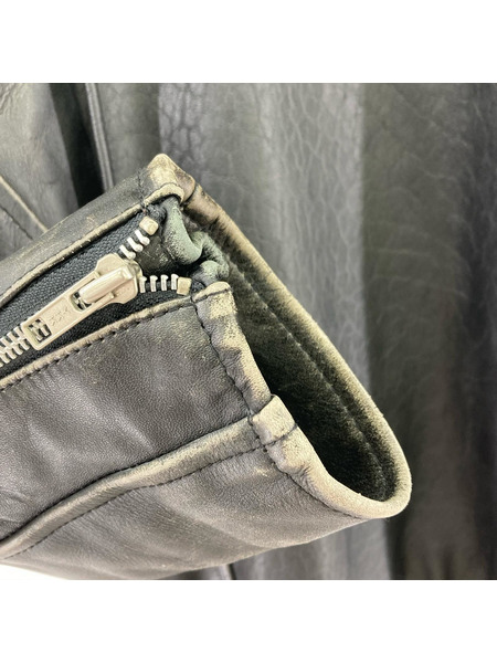 OLD・VINTAGE レザージャケット MHR シングルライダースジャケット ブラック