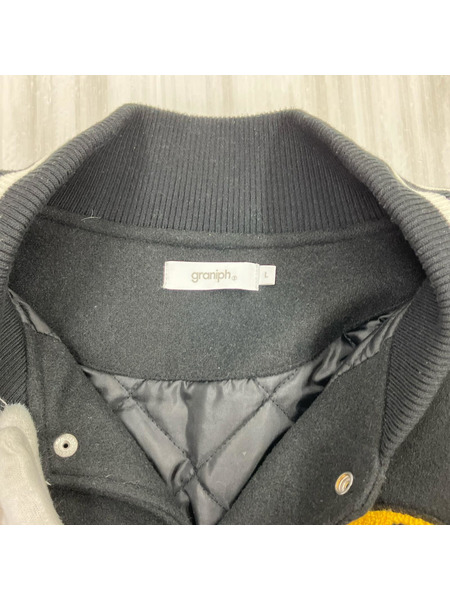 graniph ジャケット オーサムボイス アニマル スタジャン 黒 (L)