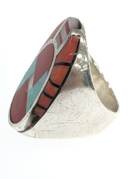 リング ズニ族 インレイ カラーストーン SV925[値下]