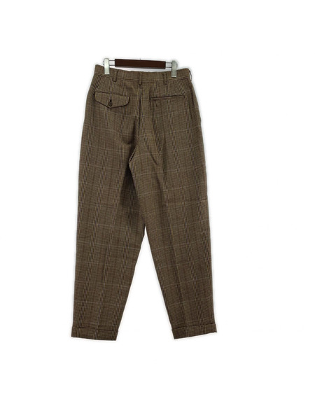 90s COMME des GARCONS HOMME PLUS ブラウンハウンドトゥース2タックウールスラックス