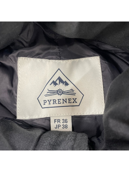 PYRENEX ダウンコート 38 黒 CFU111800071