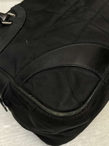 PRADA レザー切替 ミニボーリングバッグ 黒