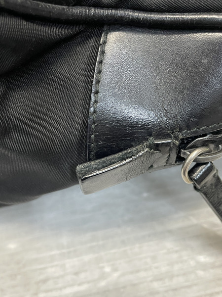 PRADA レザー切替 ミニボーリングバッグ 黒