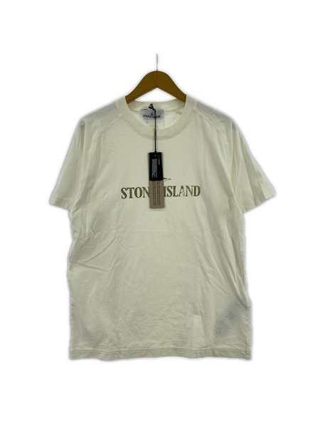 STONE ISLAND 25SS LOGO PRINT TEE S/S Tシャツ M アイボリー  タグ付