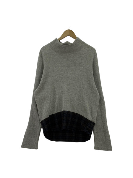 COMME des GARCONS レイヤードデザイン ハイネックサーマルカットソー  S グレー[値下]