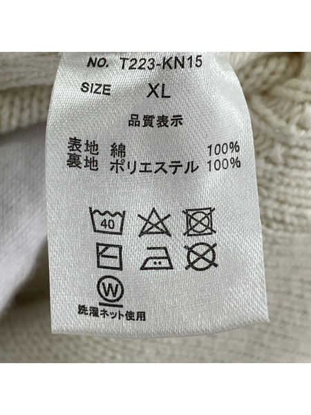 TAIN DOUBLE PUSH 22AW ニットカーディガン(XL)WHT[値下]
