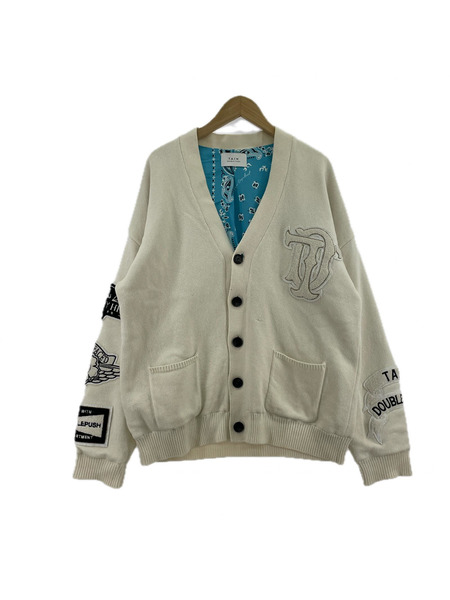 TAIN DOUBLE PUSH 22AW ニットカーディガン(XL)WHT[値下]