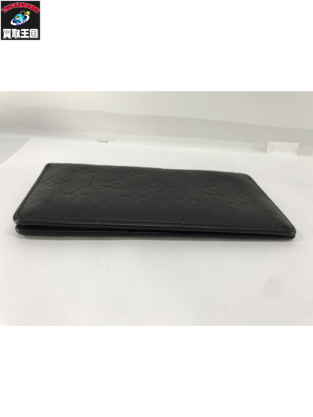 LV 長財布 ポトルフォイユ・ブラザ モノグラムエンボスロゴ 長財布 黒