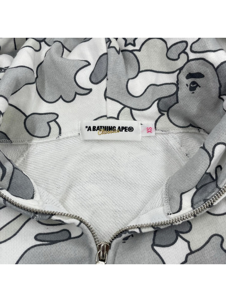 A BATHING APE カモフラージュ柄 star ジップパーカー 白×グレー XS