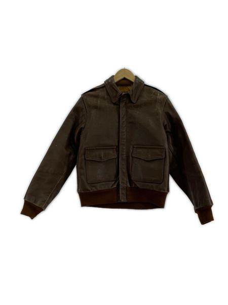 AERO LEATHER A-2 レザージャケット 38 茶