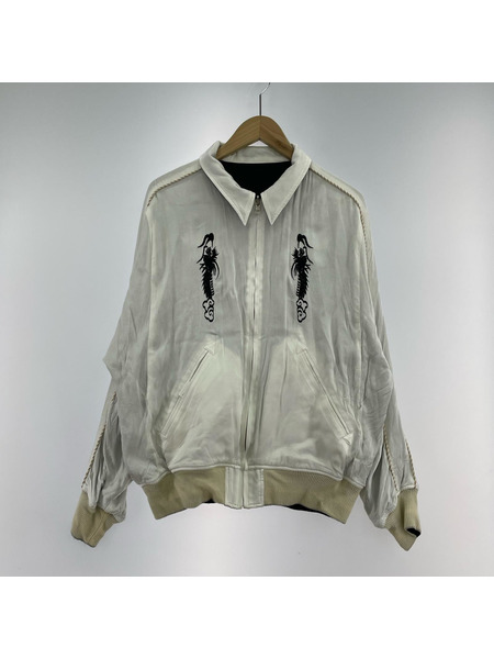 DAIRIKU ジャケット リバーシブルサテンスカジャン (M) 白黒