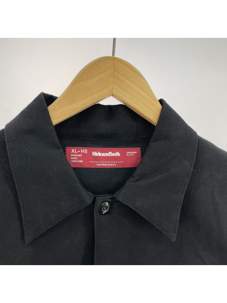 HIDE AND SEEK 長袖シャツ コットンワークシャツ BLK
