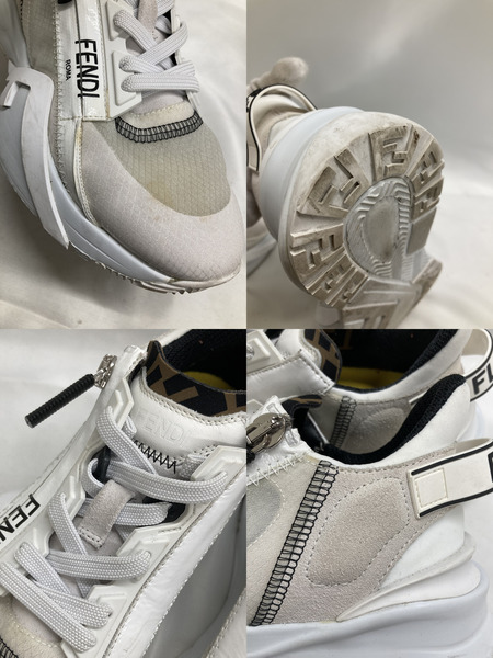 FENDI フローサイドジップスニーカー ホワイト 36
