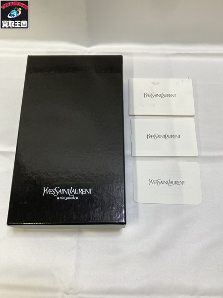 YSL YVES SAINT LAURENT イブサンローラン Vステッチ　長財布　ラウンドジップ ネイビー