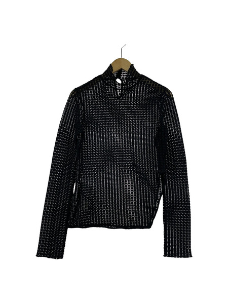 LE CIEL BLEU 長袖Tシャツ・カットソー Dot Lace Sheer Top 黒