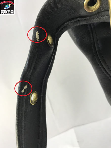 COACH  9085 レザーショルダーバッグ 黒