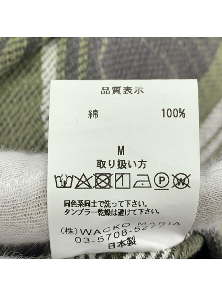WACKO MARIA 長袖シャツ 24SS CHECK FLANNEL SHIRT OLIVE M
