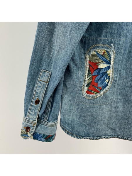 schott 長袖シャツ パッチワークデニムシャツ (M)[値下]