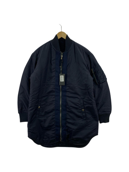 DIESEL BLACK GOLD ブルゾン・ジャンパー 内ボア ロングMA-1 紺 (44)